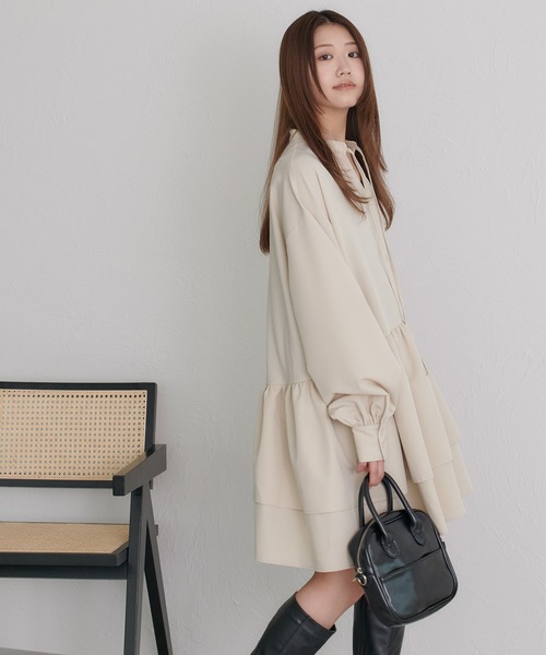 soie by apres jour mignon(ソワバイアプレジュールミニョン)の「【soie by apres jour mignon】ティアードイレヘムチュニック【ZOZOTOWN限定アイテム】(シャツ/ブラウス・レディース・ピンク/アイボリー/ブラック・SMALL/MEDIUM)」の5枚目の写真