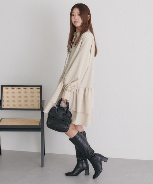soie by apres jour mignon(ソワバイアプレジュールミニョン)の「【soie by apres jour mignon】ティアードイレヘムチュニック【ZOZOTOWN限定アイテム】(シャツ/ブラウス・レディース・ピンク/アイボリー/ブラック・SMALL/MEDIUM)」の8枚目の写真