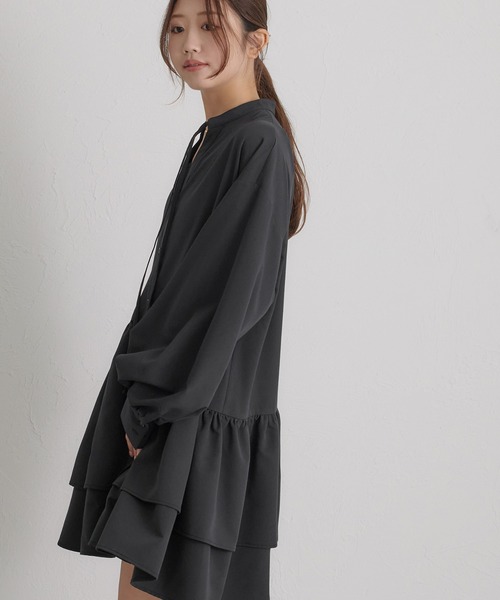 soie by apres jour mignon(ソワバイアプレジュールミニョン)の「【soie by apres jour mignon】ティアードイレヘムチュニック【ZOZOTOWN限定アイテム】(シャツ/ブラウス・レディース・ピンク/アイボリー/ブラック・SMALL/MEDIUM)」の11枚目の写真