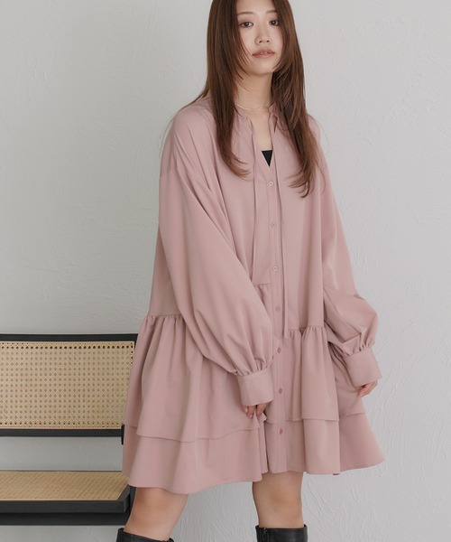 soie by apres jour mignon(ソワバイアプレジュールミニョン)の「【soie by apres jour mignon】ティアードイレヘムチュニック【ZOZOTOWN限定アイテム】(シャツ/ブラウス・レディース・ピンク/アイボリー/ブラック・SMALL/MEDIUM)」の14枚目の写真