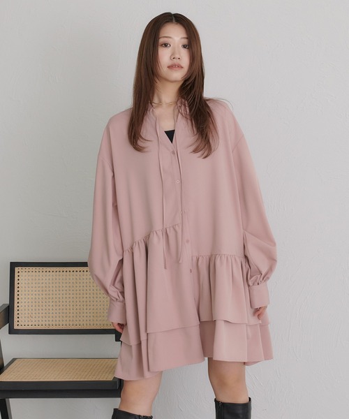 soie by apres jour mignon(ソワバイアプレジュールミニョン)の「【soie by apres jour mignon】ティアードイレヘムチュニック【ZOZOTOWN限定アイテム】(シャツ/ブラウス・レディース・ピンク/アイボリー/ブラック・SMALL/MEDIUM)」の15枚目の写真