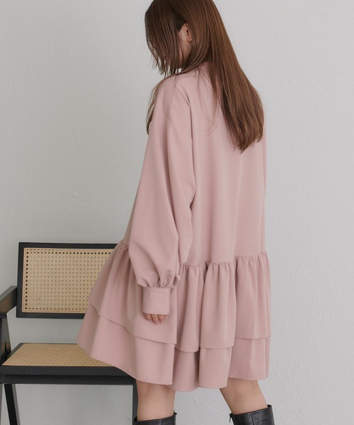 soie by apres jour mignon(ソワバイアプレジュールミニョン)の「【soie by apres jour mignon】ティアードイレヘムチュニック【ZOZOTOWN限定アイテム】(シャツ/ブラウス・レディース・ピンク/アイボリー/ブラック・SMALL/MEDIUM)」の16枚目の写真