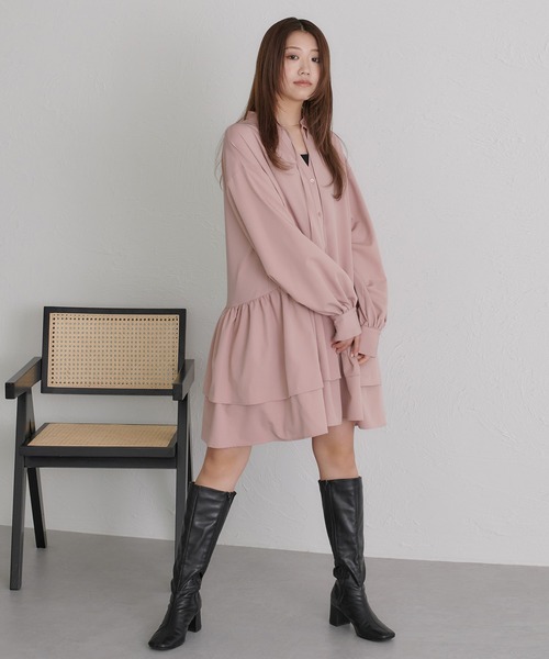 soie by apres jour mignon(ソワバイアプレジュールミニョン)の「【soie by apres jour mignon】ティアードイレヘムチュニック【ZOZOTOWN限定アイテム】(シャツ/ブラウス・レディース・ピンク/アイボリー/ブラック・SMALL/MEDIUM)」の17枚目の写真