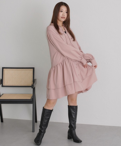 soie by apres jour mignon(ソワバイアプレジュールミニョン)の「【soie by apres jour mignon】ティアードイレヘムチュニック【ZOZOTOWN限定アイテム】(シャツ/ブラウス・レディース・ピンク/アイボリー/ブラック・SMALL/MEDIUM)」の18枚目の写真