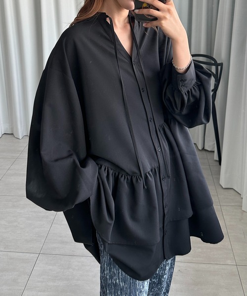 soie by apres jour mignon(ソワバイアプレジュールミニョン)の「【soie by apres jour mignon】ティアードイレヘムチュニック【ZOZOTOWN限定アイテム】(シャツ/ブラウス・レディース・ピンク/アイボリー/ブラック・SMALL/MEDIUM)」の22枚目の写真