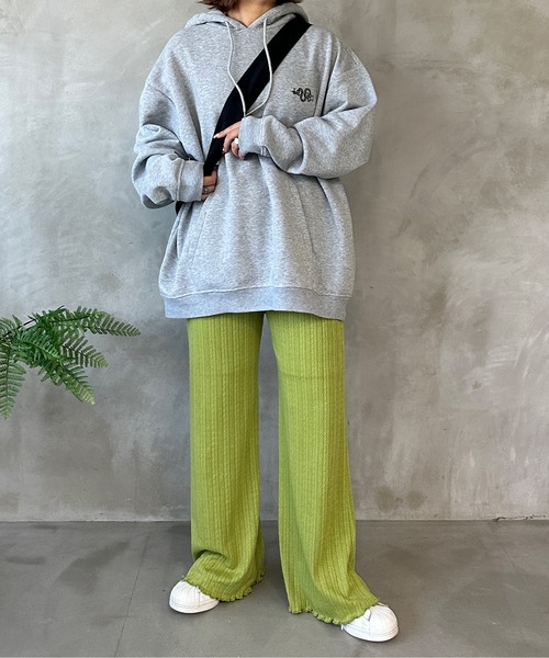 kutir(クティール)の「ヘリンボーンメローフレアパンツ(その他パンツ・レディース・カーキ/サックスブルー/アイボリー/ライトグリーン/ボルドー・MEDIUM/LARGE)」の20枚目の写真