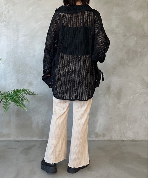 kutir(クティール)の「ヘリンボーンメローフレアパンツ(その他パンツ・レディース・カーキ/サックスブルー/アイボリー/ライトグリーン/ボルドー・MEDIUM/LARGE)」の10枚目の写真