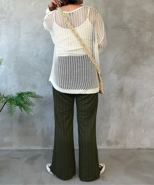 kutir(クティール)の「ヘリンボーンメローフレアパンツ(その他パンツ・レディース・カーキ/サックスブルー/アイボリー/ライトグリーン/ボルドー・MEDIUM/LARGE)」の16枚目の写真