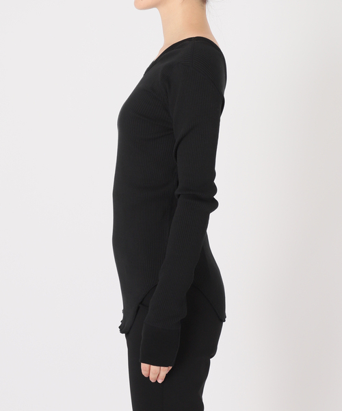 EDIT.FOR LULU - 新品 hakuji vネック カットソー ブラウン HAKUJI/ハクジ】リブプルオーバー（Tシャツ/カットソー）｜EDIT