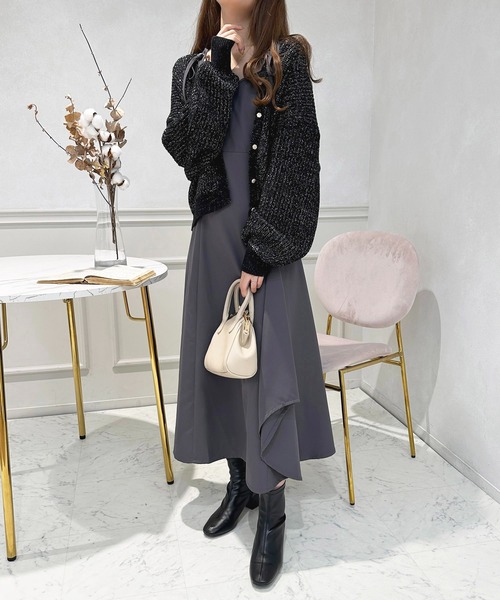 セール】キラキララメ入りスカラップV畔カーディガン【ZOZOTOWN限定