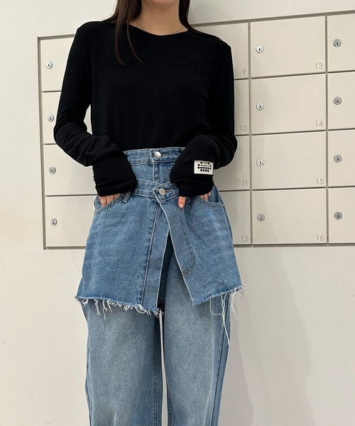 solleim（ソルレム）の「ハートロゴストレッチ長袖ロンT（Tシャツ/カットソー・レディース・グレー/ホワイト/ブラック/グレイッシュベージュ/ホワイト系/ベージュ系/グレー系/ブラック系・M/L）」の13枚目の写真