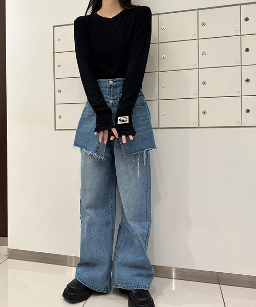 solleim（ソルレム）の「ハートロゴストレッチ長袖ロンT（Tシャツ/カットソー・レディース・グレー/ホワイト/ブラック/グレイッシュベージュ/ホワイト系/ベージュ系/グレー系/ブラック系・M/L）」の15枚目の写真