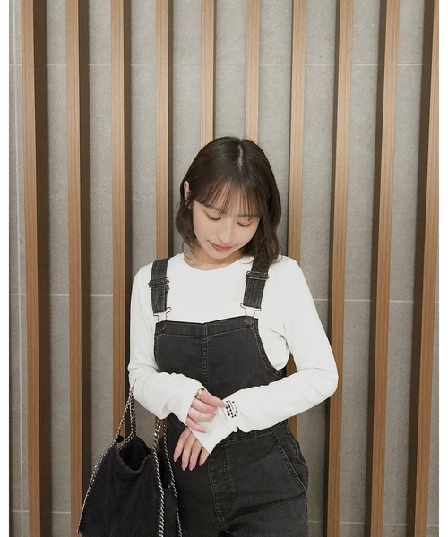 solleim（ソルレム）の「ハートロゴストレッチ長袖ロンT（Tシャツ/カットソー・レディース・グレー/ホワイト/ブラック/グレイッシュベージュ/ホワイト系/ベージュ系/グレー系/ブラック系・M/L）」の21枚目の写真