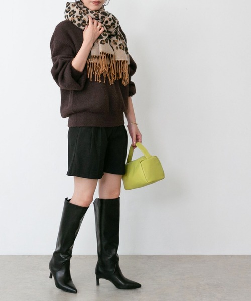 menue(メヌエ)の「ワイドシャフト ロングブーツ(ブーツ・レディース・アイボリー/ブラック・SS/3L/S/LL/M/L)」の15枚目の写真