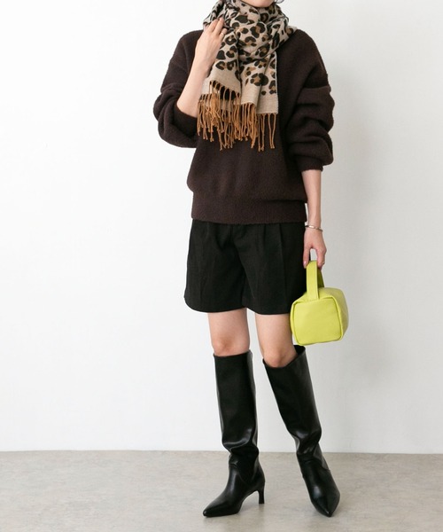 menue(メヌエ)の「ワイドシャフト ロングブーツ(ブーツ・レディース・アイボリー/ブラック・SS/3L/S/LL/M/L)」の16枚目の写真