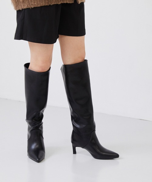 2 cm ワイドシャフトロングブーツ⭐︎値下げ セール】ワイドシャフト ロングブーツ（ブーツ）｜menue（メヌエ）の