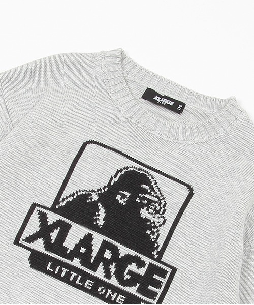 XLARGE KIDS（エクストララージキッズ）の「ボックスゴリラニットジャガードプルオーバー（ニット/セーター・キッズ・ブラック/トップグレー・140cm/130cm/110cm/120cm/100cm/90cm/80ｃｍ）」の6枚目の写真