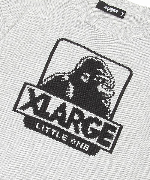 XLARGE KIDS（エクストララージキッズ）の「ボックスゴリラニットジャガードプルオーバー（ニット/セーター・キッズ・ブラック/トップグレー・140cm/130cm/110cm/120cm/100cm/90cm/80ｃｍ）」の7枚目の写真