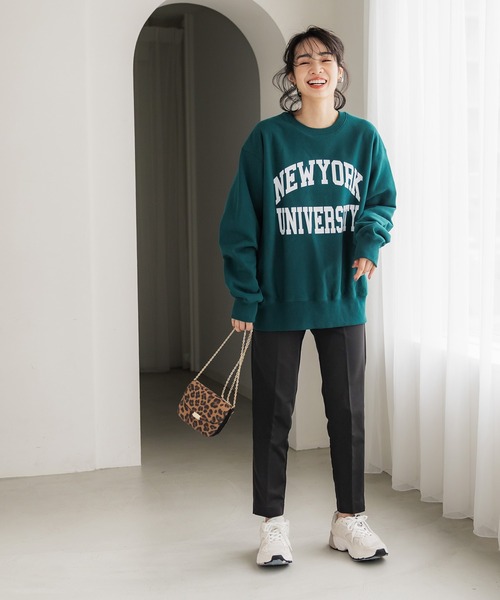 coca(coca)(コカ)の「起毛ツイルセンタープレステーパードパンツ(スラックス・レディース・ブラック/アイボリー・L/M)」の7枚目の写真