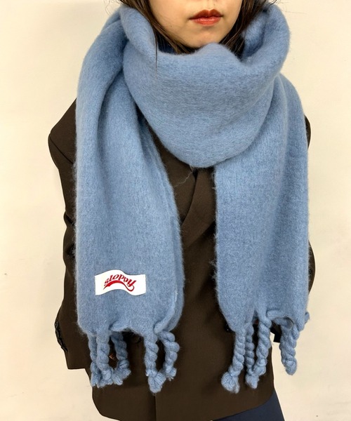 WHO'S WHO gallery(フーズフーギャラリー)の「【SLOPPY/スロッピー】カラーマフラー(マフラー・レディース・グリーン/グレー/ブルー/オレンジ/ブラック・FREE)」の4枚目の写真