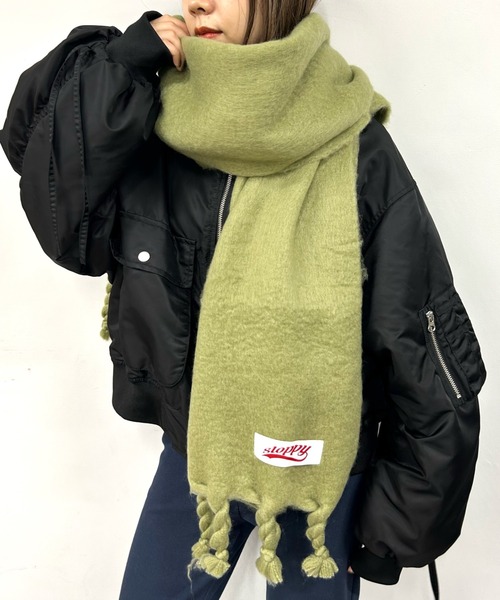 WHO'S WHO gallery(フーズフーギャラリー)の「【SLOPPY/スロッピー】カラーマフラー(マフラー・レディース・グリーン/グレー/ブルー/オレンジ/ブラック・FREE)」の1枚目の写真