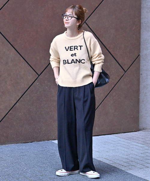 B.C STOCK（ベーセーストック）の「ウール混ロゴニットプルオーバー