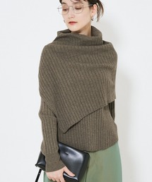 【23AW】アシメスヌードリブニット/スヌード取り外し可能