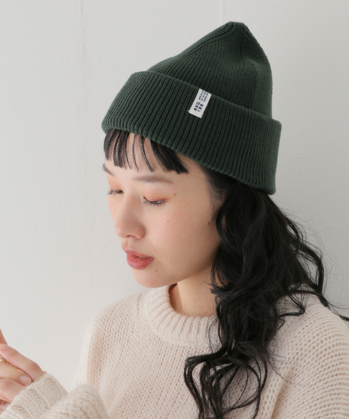 ANGLAN（アングラン）の「【ANGLAN / アングラン】Label Essential Beanie（ニットキャップ/ビーニー・レディース・ブラック/オレンジ/グリーン/ネイビー・FREE）」の2枚目の写真