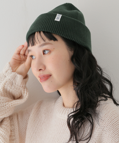 ANGLAN（アングラン）の「【ANGLAN / アングラン】Label Essential Beanie（ニットキャップ/ビーニー・レディース・ブラック/オレンジ/グリーン/ネイビー・FREE）」の5枚目の写真