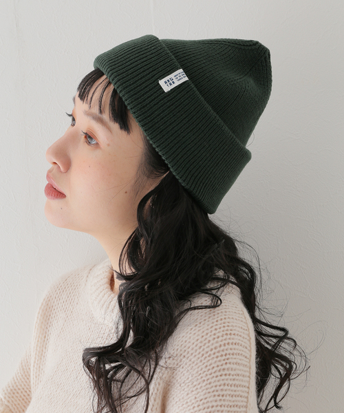ANGLAN（アングラン）の「【ANGLAN / アングラン】Label Essential Beanie（ニットキャップ/ビーニー・レディース・ブラック/オレンジ/グリーン/ネイビー・FREE）」の6枚目の写真