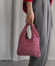 minia | ラメシャギーニットミニバッグ(ハンドバッグ)