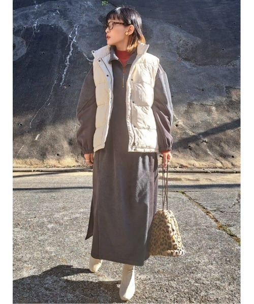 BACK NUMBER(バックナンバー)の「【BACK NUMBER】裏起毛切り替えワンピース(ワンピース・レディース・ダークグレー/キナリ・M/L)」の11枚目の写真