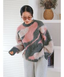 Ungrid | シャギージャカードニット(ニット/セーター)