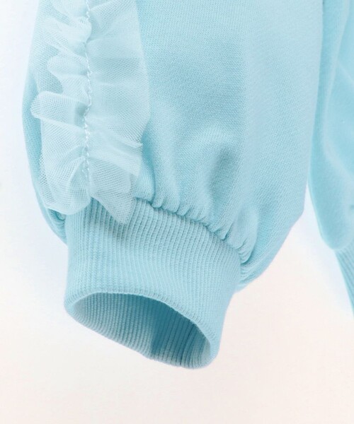 BRANSHES(ブランシェス)の「袖チュールフリルトレーナー(スウェット・キッズ・ブルー/アイボリー/ピンク・100/120/130/110/150/90/140)」の22枚目の写真