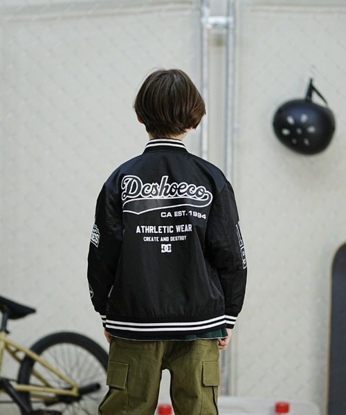 DC(ディーシー)の「DC/ディーシー キッズ スタジアム ジャケット ジャケット 親子コーデ スケートボード スタジャン YJK241502(スタジャン・キッズ・グリーン/ブラック・130cm/140cm/160cm/150cm)」の6枚目の写真