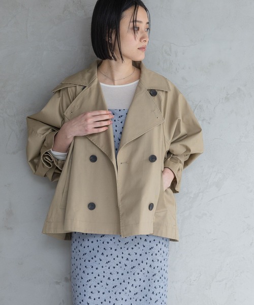 A part by（アパートバイ）の「キャンディースリーブショートトレンチコート（トレンチコート・レディース・ネイビー/ライトベージュ/ブラウン系その他2/カーキ/ベージュ・SMALL/MEDIUM）」の11枚目の写真