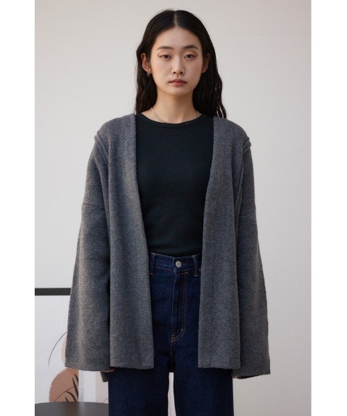 AZUL by moussy（アズールバイマウジー）の「オーバーサイズトッパーカーディガン（カーディガン/ボレロ・レディース・ブラック/グレー・FREE）」の16枚目の写真