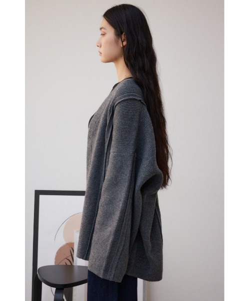 AZUL by moussy（アズールバイマウジー）の「オーバーサイズトッパーカーディガン（カーディガン/ボレロ・レディース・ブラック/グレー・FREE）」の17枚目の写真