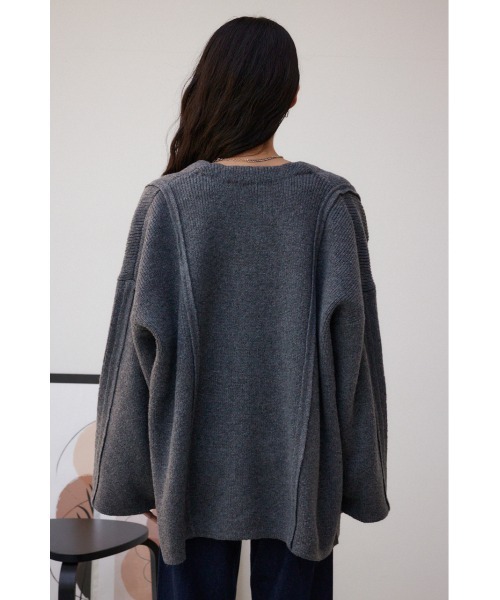 AZUL by moussy（アズールバイマウジー）の「オーバーサイズトッパーカーディガン（カーディガン/ボレロ・レディース・ブラック/グレー・FREE）」の18枚目の写真