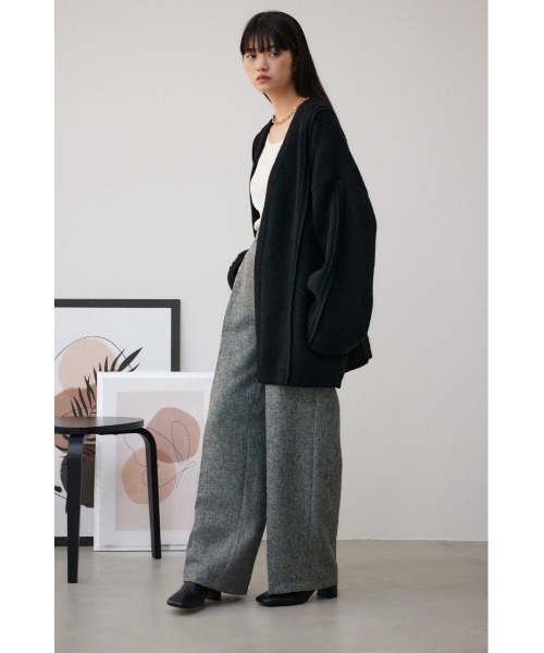 AZUL by moussy（アズールバイマウジー）の「オーバーサイズトッパーカーディガン（カーディガン/ボレロ・レディース・ブラック/グレー・FREE）」の5枚目の写真