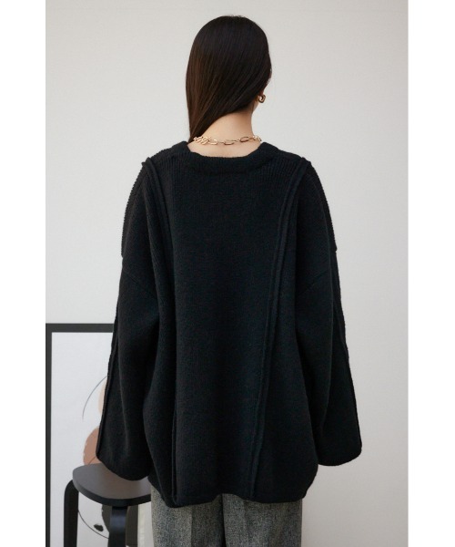 AZUL by moussy（アズールバイマウジー）の「オーバーサイズトッパーカーディガン（カーディガン/ボレロ・レディース・ブラック/グレー・FREE）」の8枚目の写真