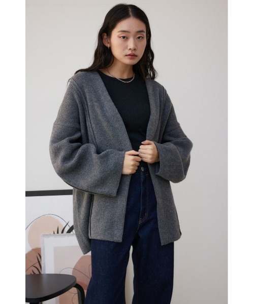 AZUL by moussy（アズールバイマウジー）の「オーバーサイズトッパーカーディガン（カーディガン/ボレロ・レディース・ブラック/グレー・FREE）」の14枚目の写真