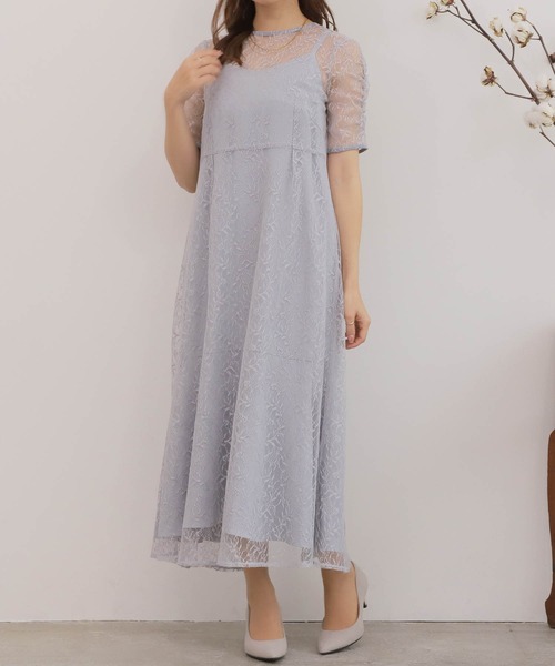 ■PICCOLA■【2COL】3サイズ展開 レイヤード総レースワンピース □PICCOLA□【2COL】3サイズ展開 レイヤード総レースワンピース