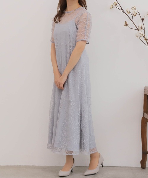 mil(ミル)の「【150㎝前後の小柄さんサイズ】レースレイヤードワンピース(ワンピース・レディース・ネイビー/ピンク/サックスブルー・XS/S/M)」の13枚目の写真