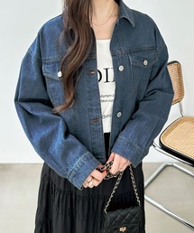 GeeRA（ジーラ）の「オーバーサイズショート丈デニムジャケット（デニムジャケット・レディース）」