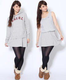 X-girl | SWEAT LAYERED STRIPED DRESS(ワンピース)