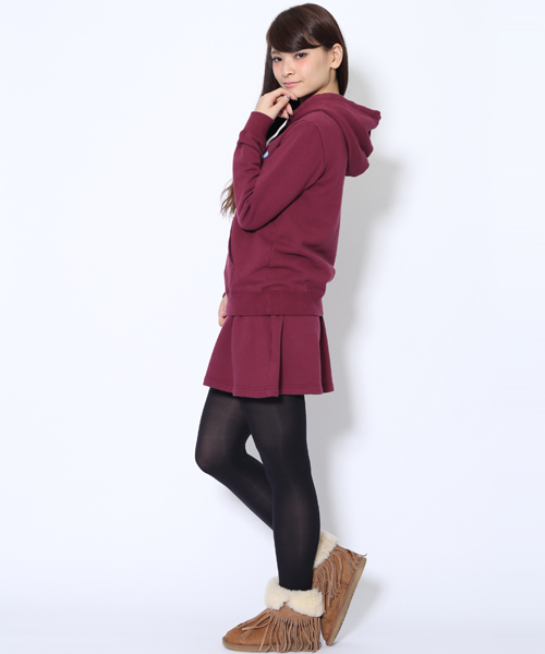 X-girl（エックスガール）の「SWEAT LAYERED STRIPED DRESS（ワンピース・レディース・ブラック/アッシュ/バーガンディー・1/2）」の13枚目の写真