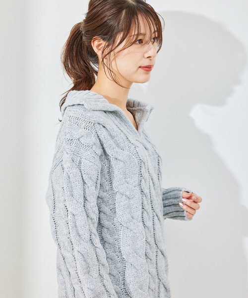 Jayro(ジャイロ)の「衿付プルオーバー(ニット/セーター・レディース・オレンジ/ダークブラウン/グレー・M)」の22枚目の写真