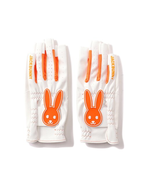 JACK BUNNY ゴルフグローブ ホワイト/オレンジ Jack Bunny!!（ジャックバニー）の「【Jack Bunny!!】ネイル