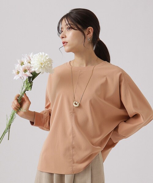 DRESKIP（ドレスキップ）の「◆【洗える/イージーケア】リブ切替 ドルマンブラウス（シャツ/ブラウス・レディース・ライトブルー/ライトベージュ/イエロー系その他/スモーキーグリーン系/ブラック/オレンジ系・00）」の6枚目の写真